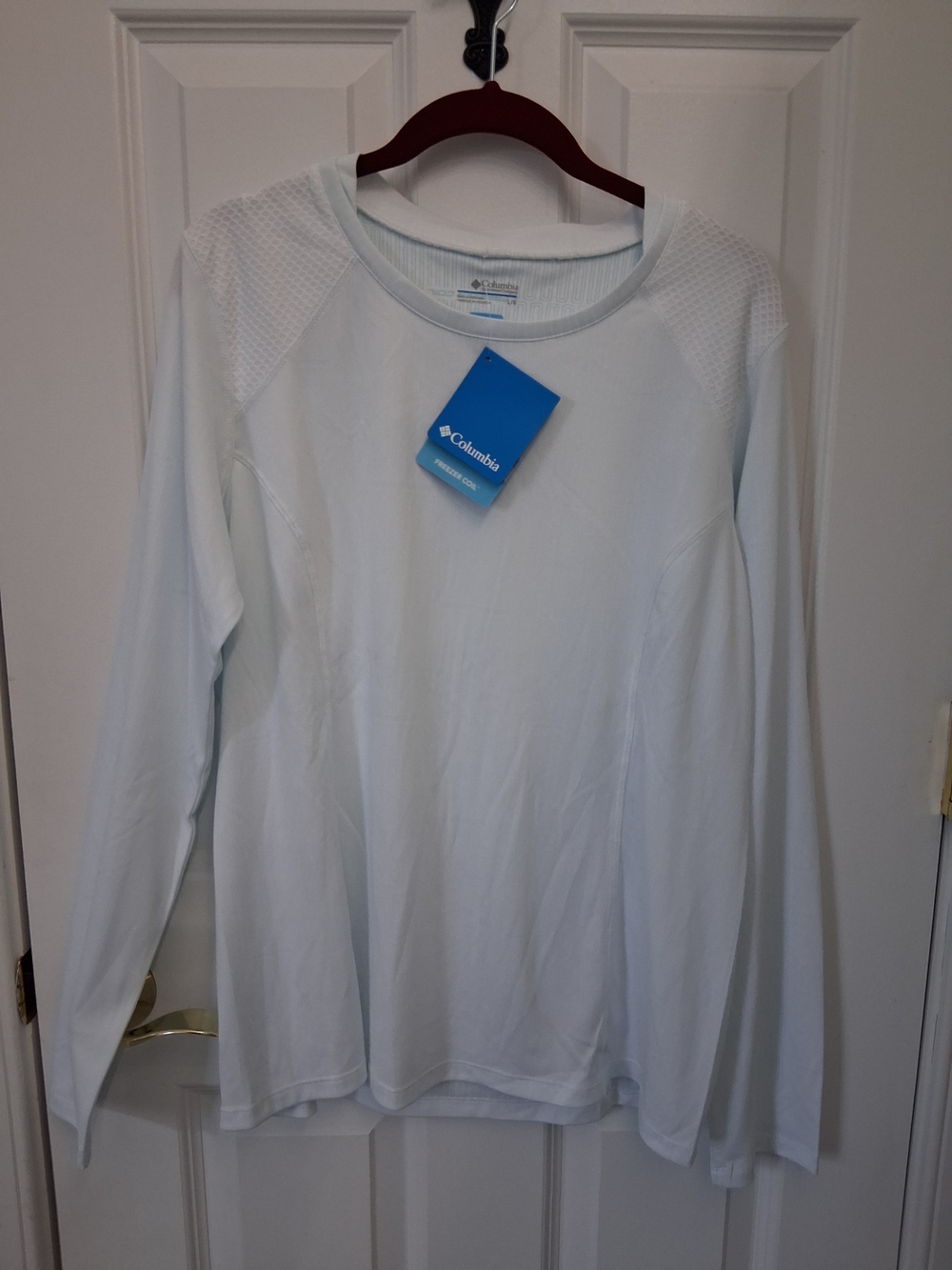 Columbia White Long-Sleeve Swim Tee